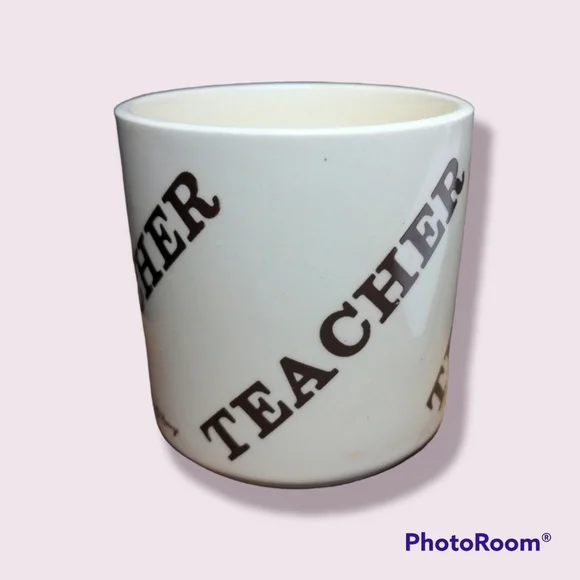 Vintage 1970s TEACHER Ceramic Coffee Mug RARE Houze design!